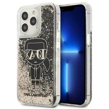   Karl Lagerfeld KLHCP13LLGGKBK Glitter Gatsby Ikonik iPhone 13 PRO tok, fekete