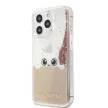 Karl Lagerfeld iPhone 13 Pro Peek-A-Boo Liquid Glitter (KLHCP13LPABGNU) hátlap, tok, rózsaszín