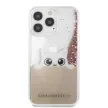 Karl Lagerfeld iPhone 13 Pro Peek-A-Boo Liquid Glitter (KLHCP13LPABGNU) hátlap, tok, rózsaszín