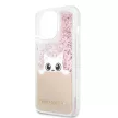 Karl Lagerfeld iPhone 13 Pro Peek-A-Boo Liquid Glitter (KLHCP13LPABGNU) hátlap, tok, rózsaszín