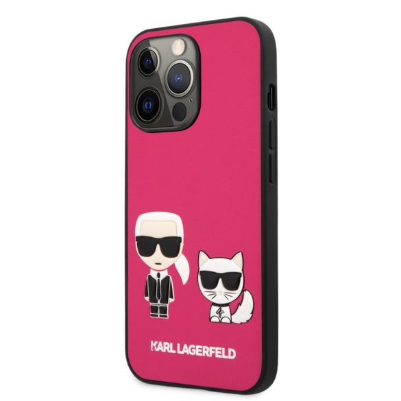 Karl Lagerfeld iPhone 13 Pro Karl & Choupette Leather (KLHCP13LPCUSKCP) hátlap, tok, pink