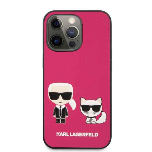 Karl Lagerfeld iPhone 13 Pro Karl & Choupette Leather (KLHCP13LPCUSKCP) hátlap, tok, pink