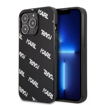   Karl Lagerfeld iPhone 13 Pro Allover (KLHCP13LPULMBK3) hátlap, tok, fekete