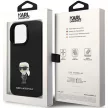 Karl Lagerfeld iPhone 13 Pro 6,1" KLHCP13LSMHKKNPK Silicone Ikonik Metal Pin tok, fekete