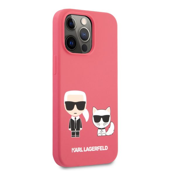 Karl Lagerfeld iPhone 13 Pro Karl & Choupette Silicone (KLHCP13LSSKCP) hátlap, tok pink