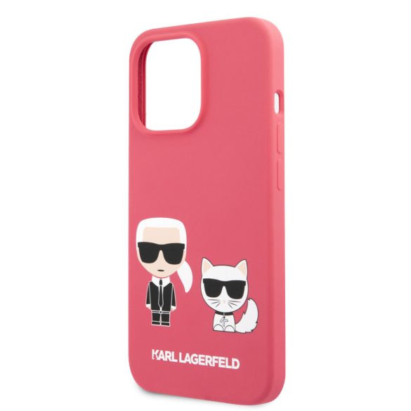 Karl Lagerfeld iPhone 13 Pro Karl & Choupette Silicone (KLHCP13LSSKCP) hátlap, tok pink