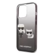 Karl Lagerfeld iPhone 13 Pro Gradient Iconic Karl & Choupette (KLHCP13LTGKCK) hátlap, tok, fekete