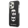 Karl Lagerfeld iPhone 13 Pro 6,1" KLHCP13LTPE2TK Iconic Karl & Choupette hátlap, tok, fekete