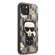 Karl Lagerfeld iPhone 13 Flower Ikonik Karl (KLHCP13MPMNFIK1) hátlap, tok, szürke