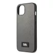 Karl Lagerfeld iPhone 13 Saffiano Plaque (KLHCP13MSFMP2DG) hátlap, tok, ezüst