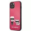 Karl Lagerfeld KLHCP13SPCUSKCP Ikonik Karl & Choupette iPhone 13 mini 5.4" hátlap, tok, rózsaszín
