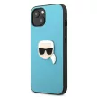 Karl Lagerfeld KLHCP13SPKMB Leather Ikonik Karl's Head Metal iPhone 13 mini 5,4" hátlap, tok, kék