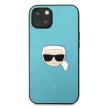 Karl Lagerfeld KLHCP13SPKMB Leather Ikonik Karl's Head Metal iPhone 13 mini 5,4" hátlap, tok, kék