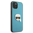 Karl Lagerfeld KLHCP13SPKMB Leather Ikonik Karl's Head Metal iPhone 13 mini 5,4" hátlap, tok, kék
