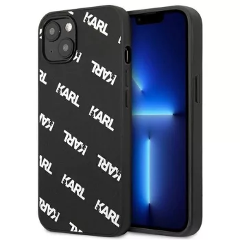   Karl Lagerfeld iPhone 13 Mini KLHCP13SPULMBK3 Allover Logomania hátlap, tok, fekete