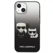 Karl Lagerfeld KLHCP13dbGKCK Gradient Ikonik Karl & Choupette iPhone 13 mini 5.4" hátlap, tok, fekete