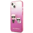 Karl Lagerfeld KLHCP13dbGKCP Gradient Ikonik Karl & Choupette iPhone 13 mini 5.4" hátlap, tok, rózsaszín