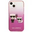 Karl Lagerfeld KLHCP13dbGKCP Gradient Ikonik Karl & Choupette iPhone 13 mini 5.4" hátlap, tok, rózsaszín