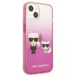 Karl Lagerfeld KLHCP13dbGKCP Gradient Ikonik Karl & Choupette iPhone 13 mini 5.4" hátlap, tok, rózsaszín