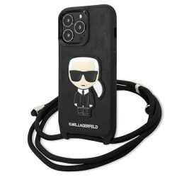   Karl Lagerfeld iPhone 13 Pro Max 3D Rubber Karl hátlap, tok, fekete