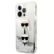 Karl Lagerfeld iPhone 13 Pro Max Karl and Choupette Glitter (KLHCP13XKICGLS) hátlap, tok, ezüst