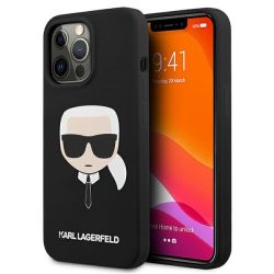   Karl Lagerfeld iPhone 13 Pro Max Silicone Karl's Head (KLHCP13XSLKHBK) hátlap, tok, fekete