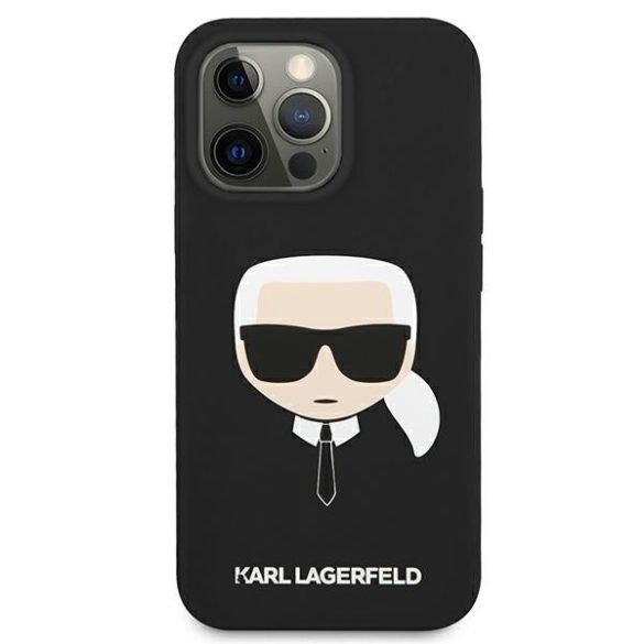 Karl Lagerfeld iPhone 13 Pro Max Silicone Karl's Head (KLHCP13XSLKHBK) hátlap, tok, fekete