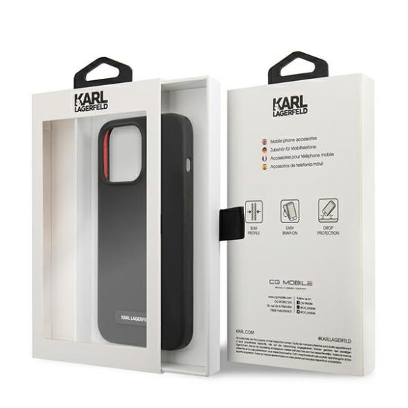 Karl Lagerfeld iPhone 13 Pro Max Silicone Plaque (KLHCP13XSLMP1K) hátlap, tok, fekete
