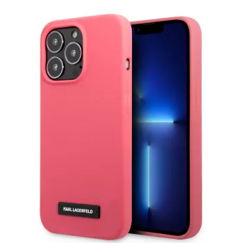   Karl Lagerfeld iPhone 13 Pro Max Silicone Plaque (KLHCP13XSLMP1PI) hátlap, tok, rózsaszín