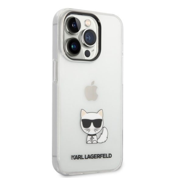 Karl Lagerfeld iPhone 14 Pro Choupette Logo (KLHCP14LCTTR) hátlap, tok, átlátszó