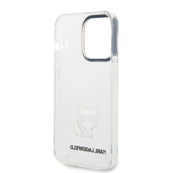 Karl Lagerfeld iPhone 14 Pro Choupette Logo (KLHCP14LCTTR) hátlap, tok, átlátszó