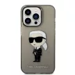 Karl Lagerfeld IML Ikonik NFT Case iPhone 14 Pro (KLHCP14LHNIKTCK) hátlap, tok, átlátszó-fekete