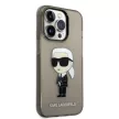 Karl Lagerfeld IML Ikonik NFT Case iPhone 14 Pro (KLHCP14LHNIKTCK) hátlap, tok, átlátszó-fekete
