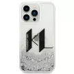 Karl Lagerfeld KLHCP14LLBKLCS Liguid Glitter Big KL Logo iPhone 14 Pro tok, ezüst
