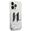 Karl Lagerfeld KLHCP14LLBKLCS Liguid Glitter Big KL Logo iPhone 14 Pro tok, ezüst