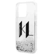 Karl Lagerfeld KLHCP14LLBKLCS Liguid Glitter Big KL Logo iPhone 14 Pro tok, ezüst