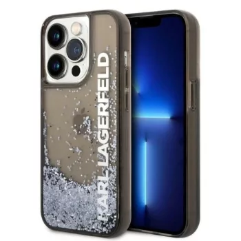   Karl Lagerfeld Translucent Liquid Glitter iPhone 14 Pro 6,1" KLHCP14LLCKVK, hátlap, tok, fekete