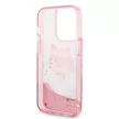 Karl Lagerfeld Liquid Glitter Choupette Head iPhone 14 Pro 6,1" KLHCP14LLNCHCP tok, rózsaszín