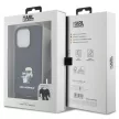 Karl Lagerfeld iPhone 14 Pro Crossbody Saffiano Metal Pin Karl & Choupette (KLHCP14LSAKCPSK) hátlap, tok, fekete