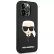 Karl Lagerfeld iPhone 14 Pro Silicone Karl Head (KLHCP14LSLKHHBK) hátlap, tok, fekete