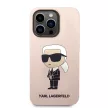 Karl Lagerfeld Liquid Silicone Ikonik NFT Case iPhone 14 Pro (KLHCP14LSNIKBCP) hátlap, tok, rózsaszín