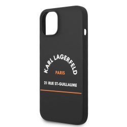   Karl Lagerfeld iPhone 14 Pro Rue St Guillaume (KLHCP14LSRSGHLK) hátlap, tok, fekete