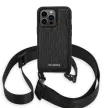 Karl Lagerfeld KLHCP14LSTMMK Monogram Plaque Logo Strap iPhone 14 Pro 6.1" hátlap, tok, fekete