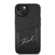 Karl Lagerfeld KLHCP14MCSSK Signature Logo Cardslot iPhone 14 Plus/15 Plus 6,7" hátlap, tok, fekete