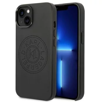   Karl Lagerfeld PU Leather Perforated Logo iPhone 14 Plus 6,7" KLHCP14MFWHK tok, fekete