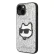 Karl Lagerfeld KLHCP14MG2CPS Glitter Choupette Patch iPhone 14 Plus/15 Plus 6,7", hátlap, tok, ezüst