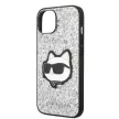 Karl Lagerfeld KLHCP14MG2CPS Glitter Choupette Patch iPhone 14 Plus/15 Plus 6,7", hátlap, tok, ezüst