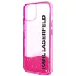 Karl Lagerfeld KLHCP14MLCKVF Liquid Glitter Elong iPhone 14 Plus/15 Plus 6,7" hátlap, tok, rózsaszín