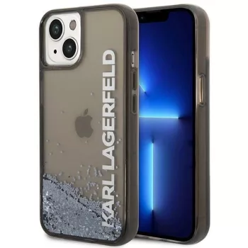   Karl Lagerfeld KLHCP14MLCKVK iPhone 14 Plus/15 Plus 6,7", hátlap, tok, fekete Liquid Glitter Elong