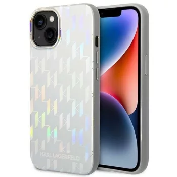   Karl Lagerfeld KLHCP14MLGMMSV3 iPhone 14 Plus/15 Plus 6,7" hátlap, tok, ezüst Monogram Irizáló